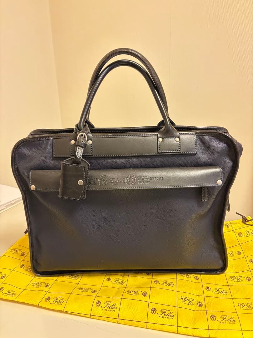 フェリージ　ビジネスバッグ　8637/2　オールレザー　紺ネイビー　保存袋付き