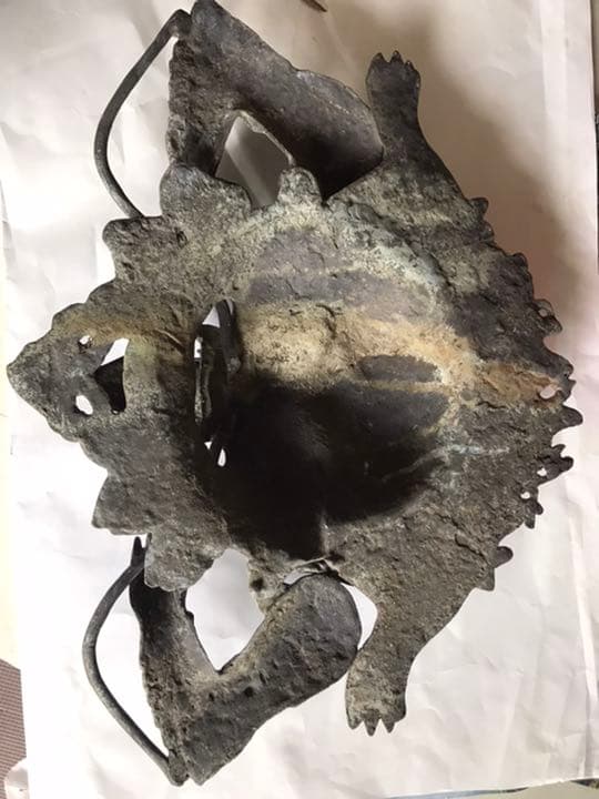 古董，古藝術品，龍頭置物，鎮宅，辟邪，古銅製，重4000克（旧家藏出し）