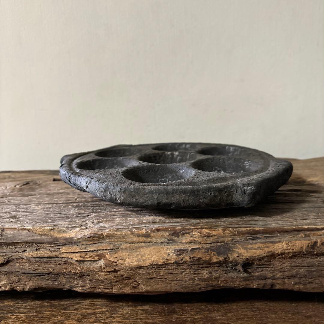 アンティーク　インドイドゥリプレート　石皿　骨董　検;李朝.古道具坂田