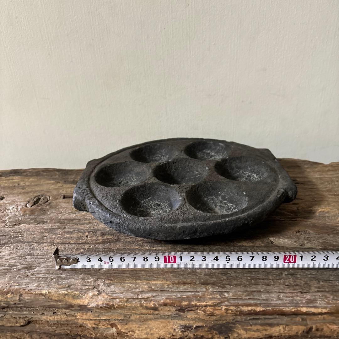 アンティーク　インドイドゥリプレート　石皿　骨董　検;李朝.古道具坂田