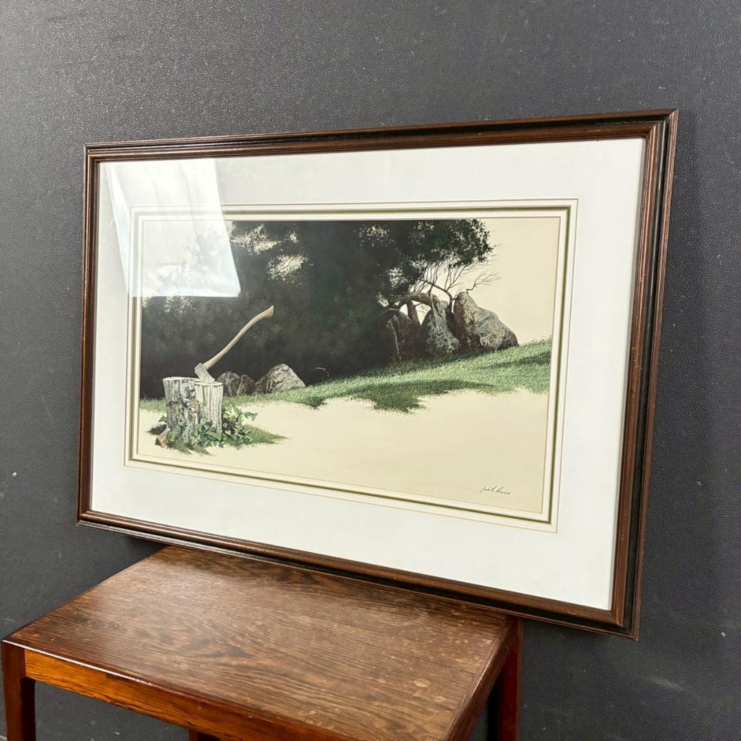 Jack Bernard Bevier「CHOPPING～」リトグラフ サイン入