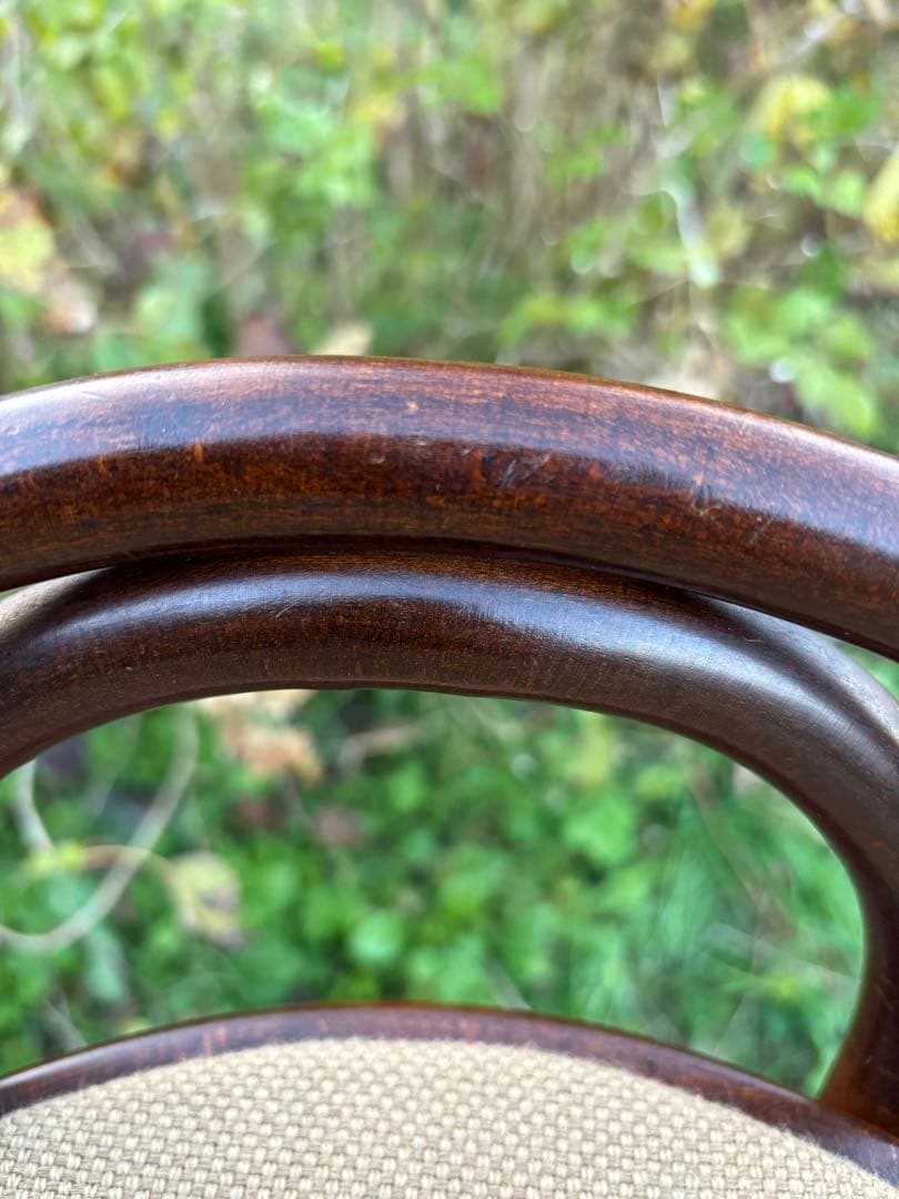 秋田木工　曲木カウンターチェア　ダークブラウン 木製スツールアーチ型背もたれ②