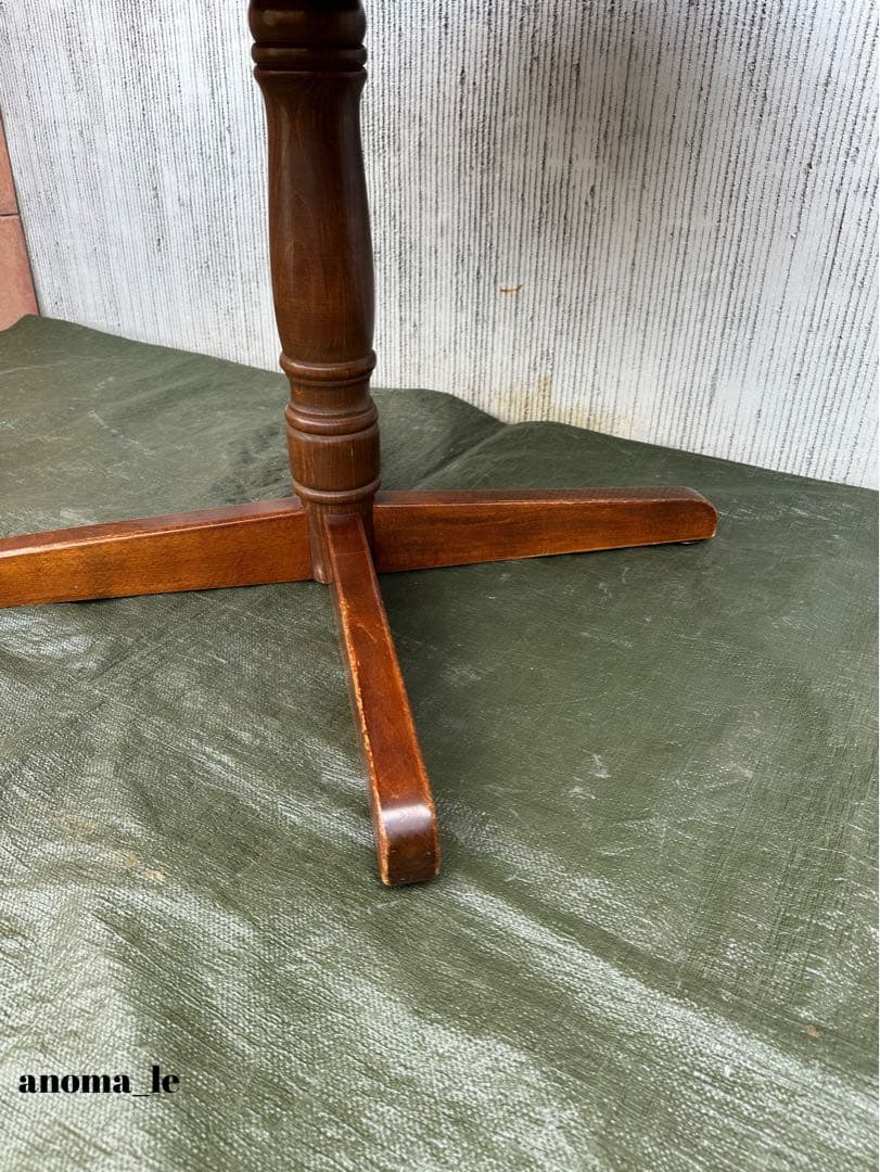 【ダイニングテーブル】飛騨産業　キツツキ　丸テーブル　昭和レトロヴィンテージ◎