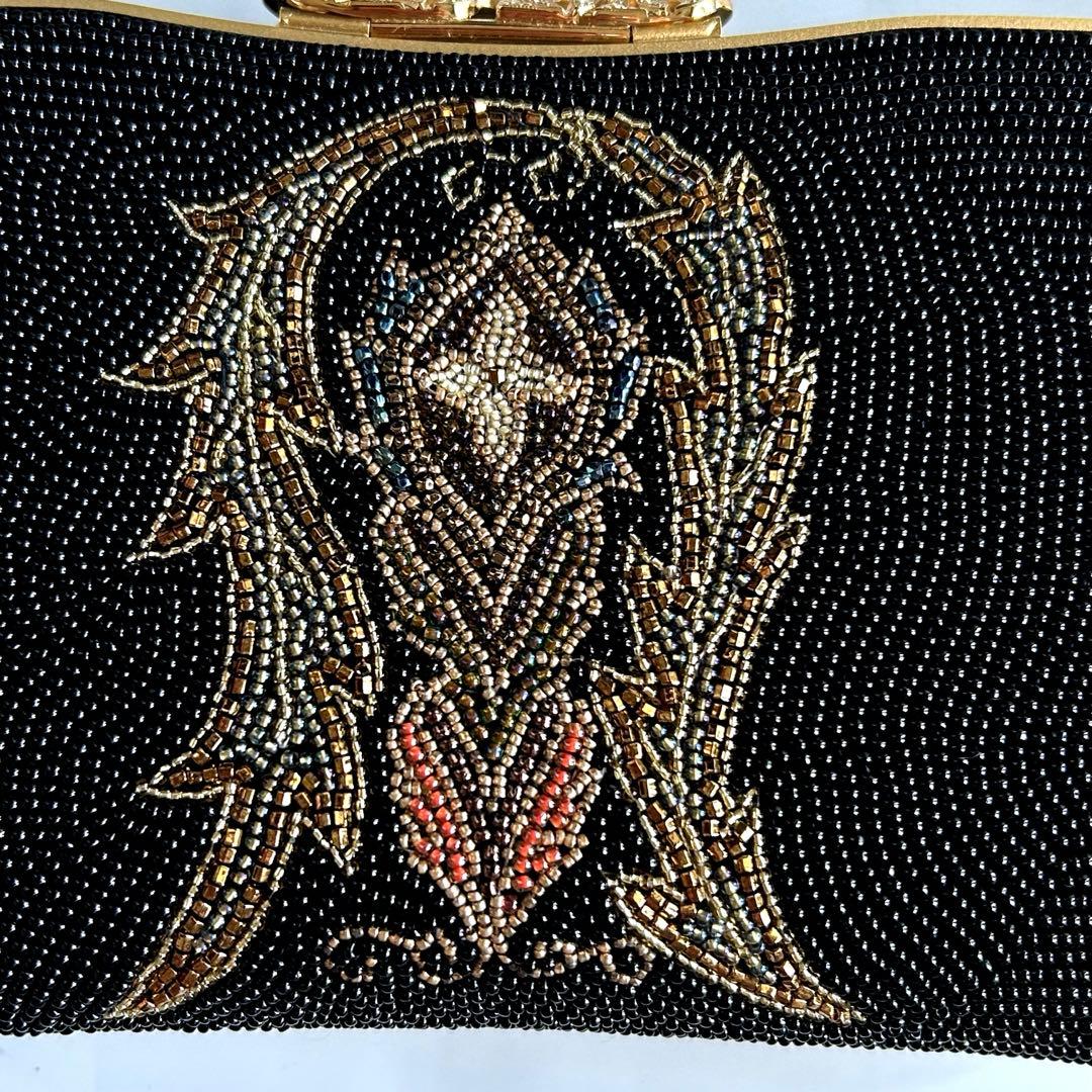 柏ビーズ フォーマルバッグ ビーズバッグ 刺繍　和装バッグ 冠婚葬祭 総ビーズ