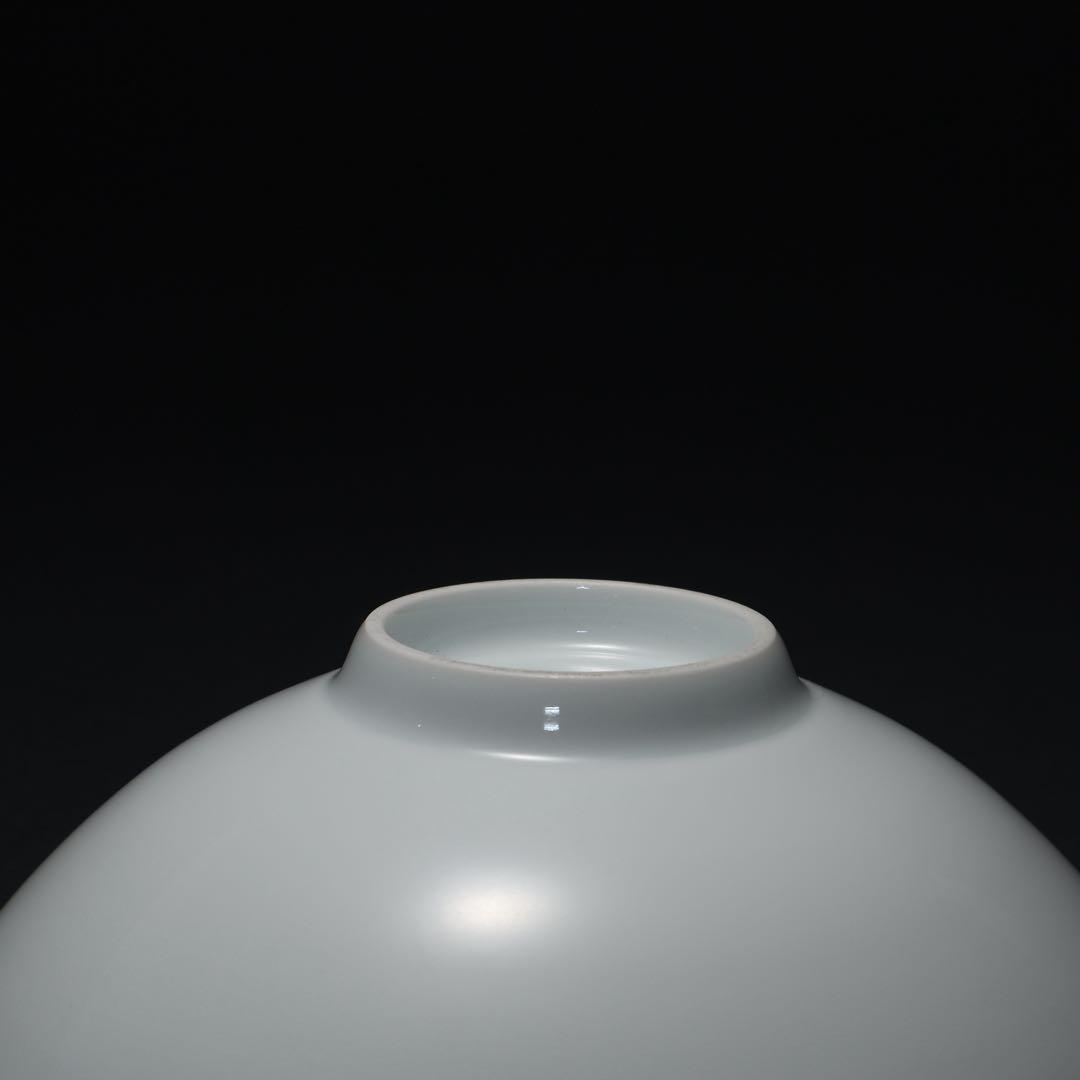 人間国宝 井上萬二 白磁笹彫文　鉢　菓子器　共箱　R1490ダK2