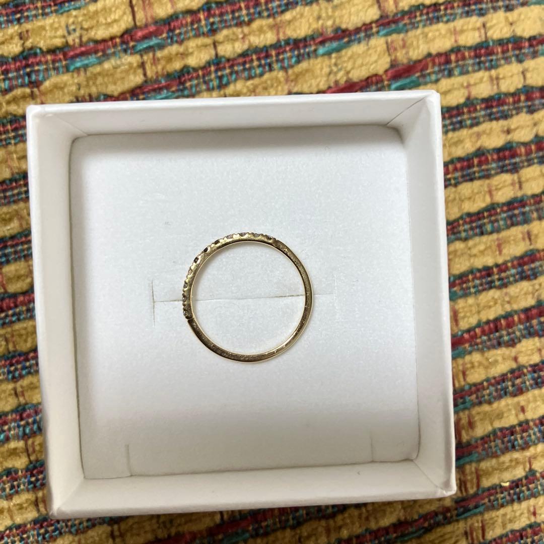 【agete】K10 ダイヤハーフエタニティリング※価格約49500円※11号