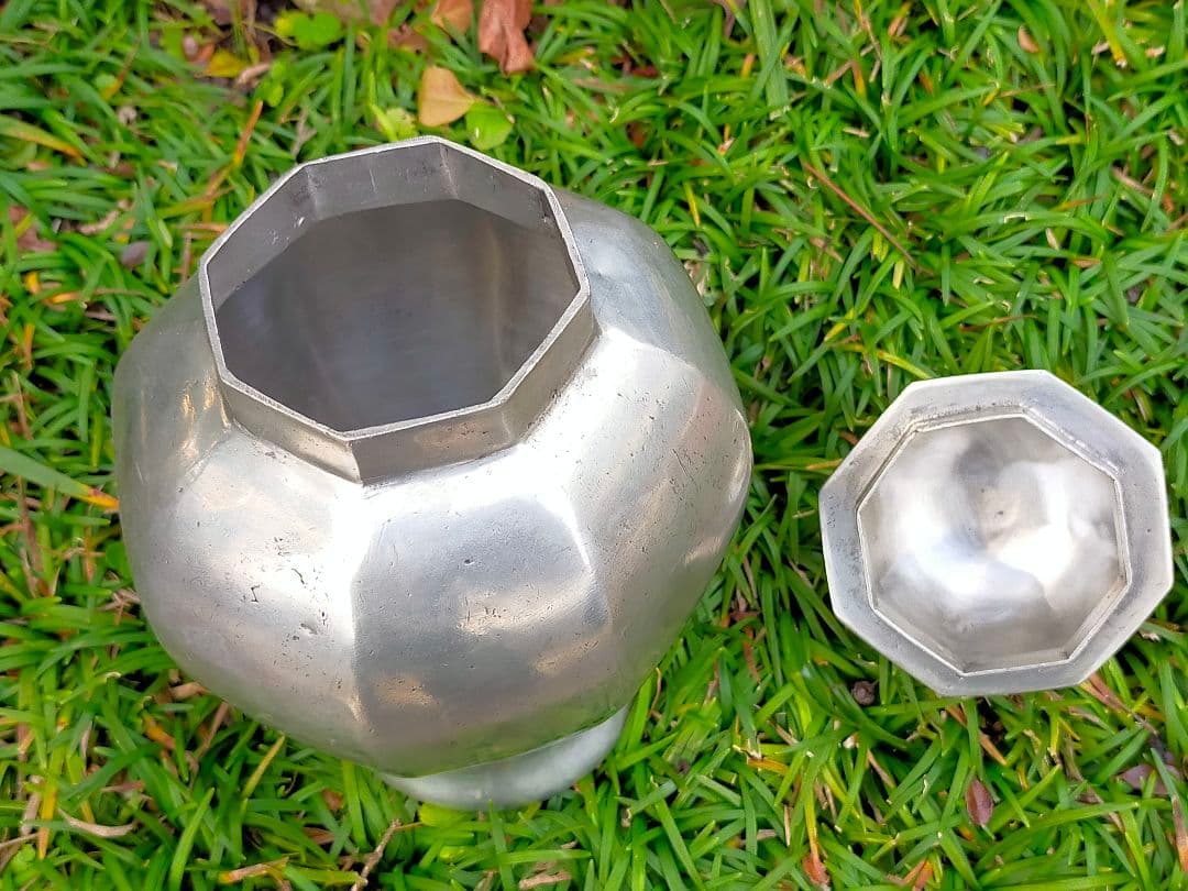 ♥アンティーク　イタリア製　錫製　沈香壺　骨董品　沈香壷