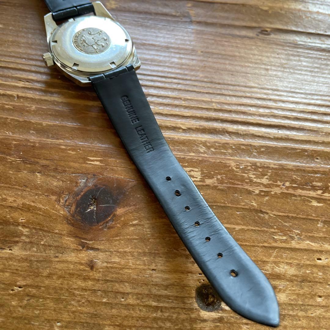 グランドセイコー セルフデータ 手巻きモデル 白文字盤 黒レザーベルト