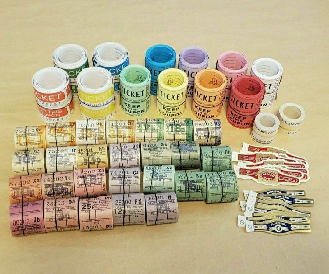 海外チケット まとめ売り☆バスチケット ダブルチケット 広告ロール シガーバンド