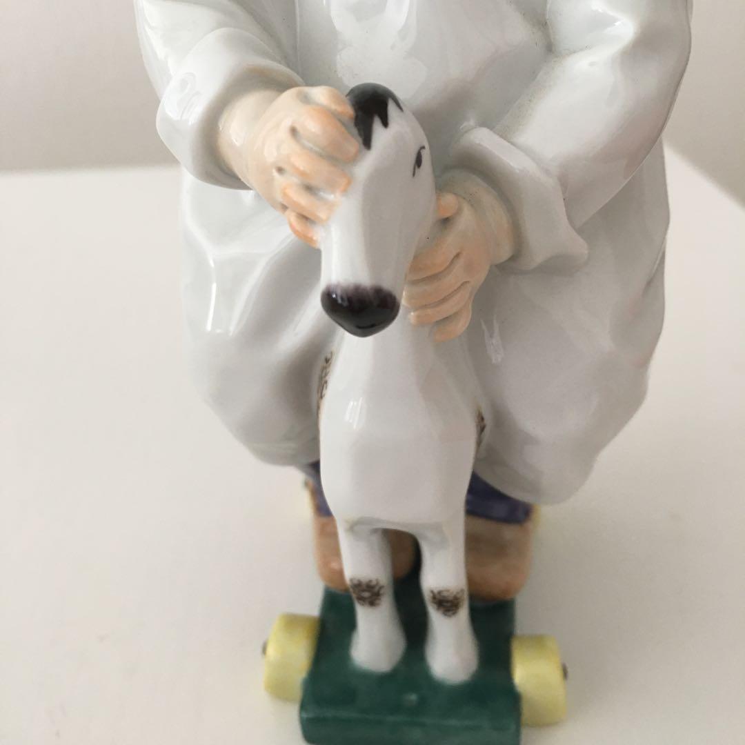 マイセン 陶器 人形 ヘンチェルシリーズ　木馬に乗る子供