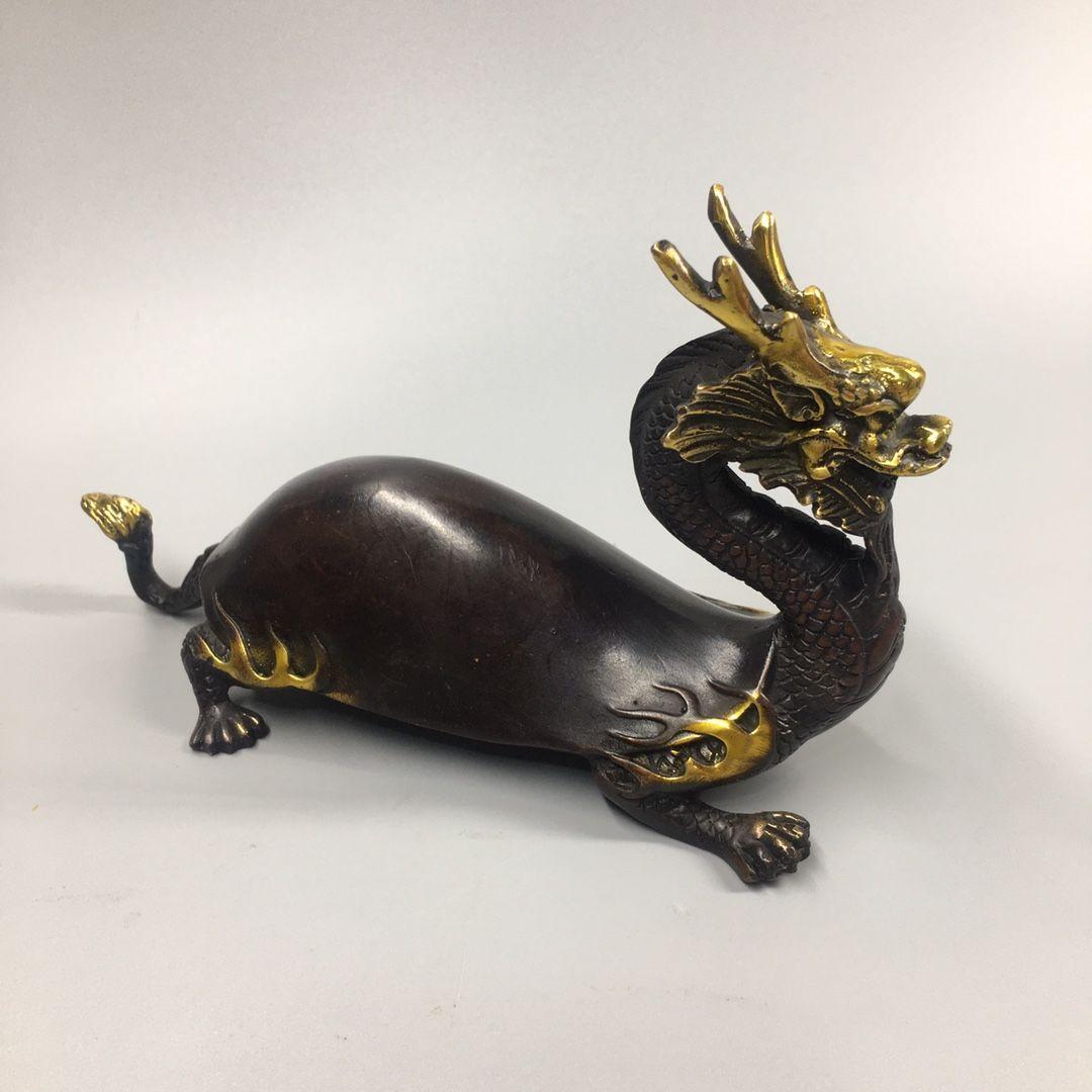 銅製 神獣竜亀 鎮宅 辟邪 開運 風水 招財 置物 工芸品