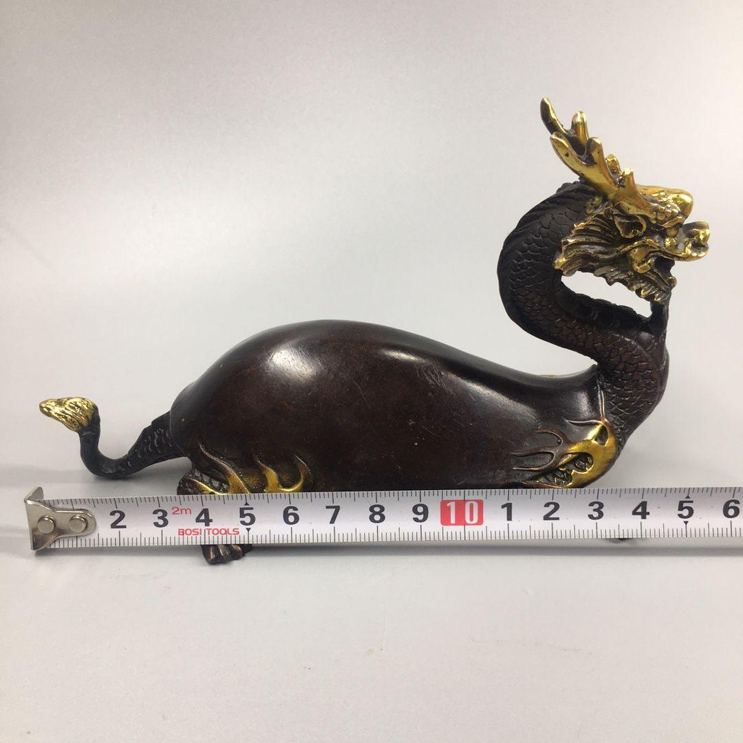 銅製 神獣竜亀 鎮宅 辟邪 開運 風水 招財 置物 工芸品