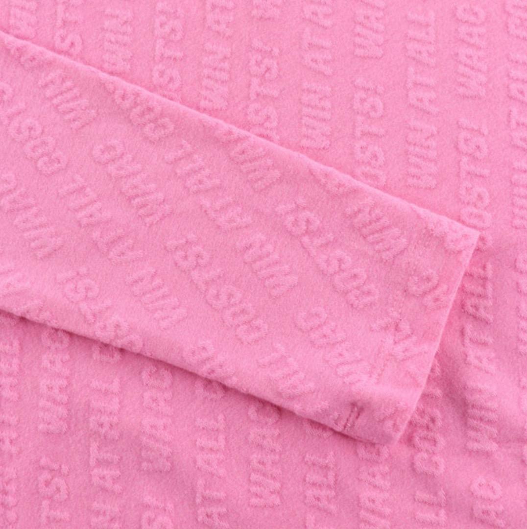 WAAC（ワック） ロゴエンボス起毛ジャカード長袖モックネック　オフホワイトS