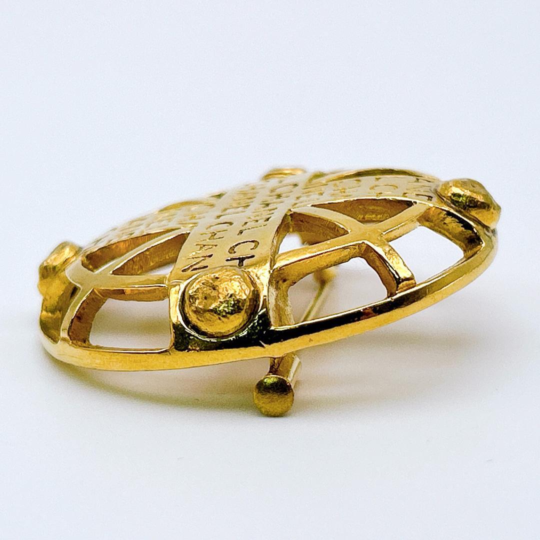 【鑑定済み！】 シャネル ヴィンテージ ブローチ ゴールドメタル CHANEL