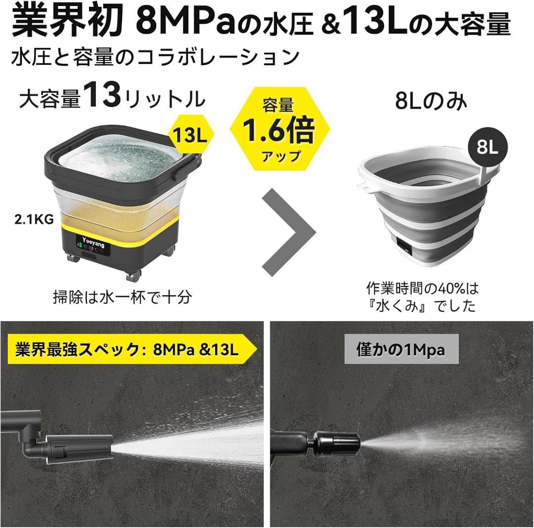 【折りたたみ式で業界最高8MPa・2025年新登場】 高圧洗浄機 コードレス 充