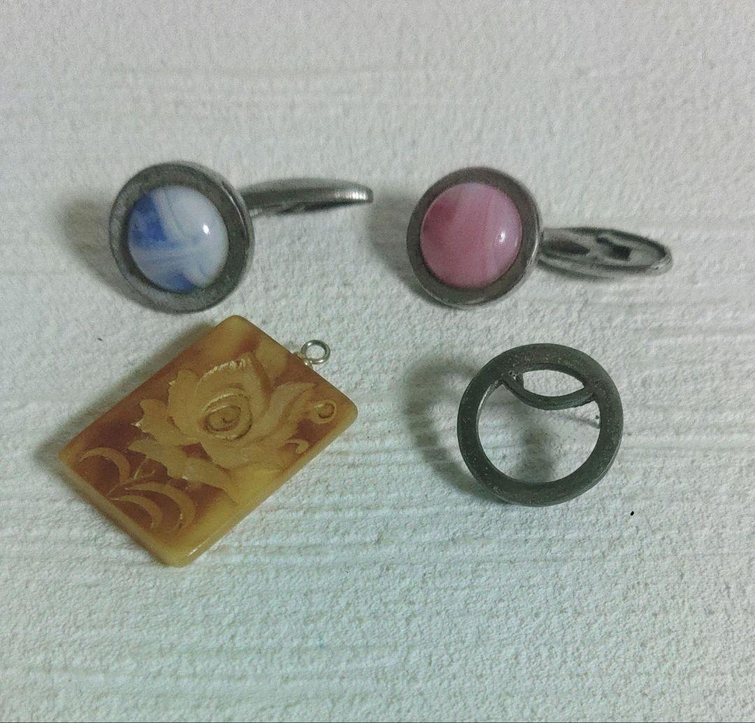 目貫　煙草入れ金具　前金具　帯留　カフス　刀装具　煙草入れ　まとめて　オ10