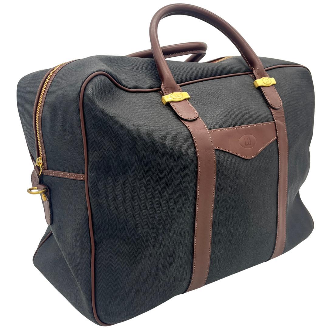 ダンヒル ボストンバッグ キャンバス レザー 大容量