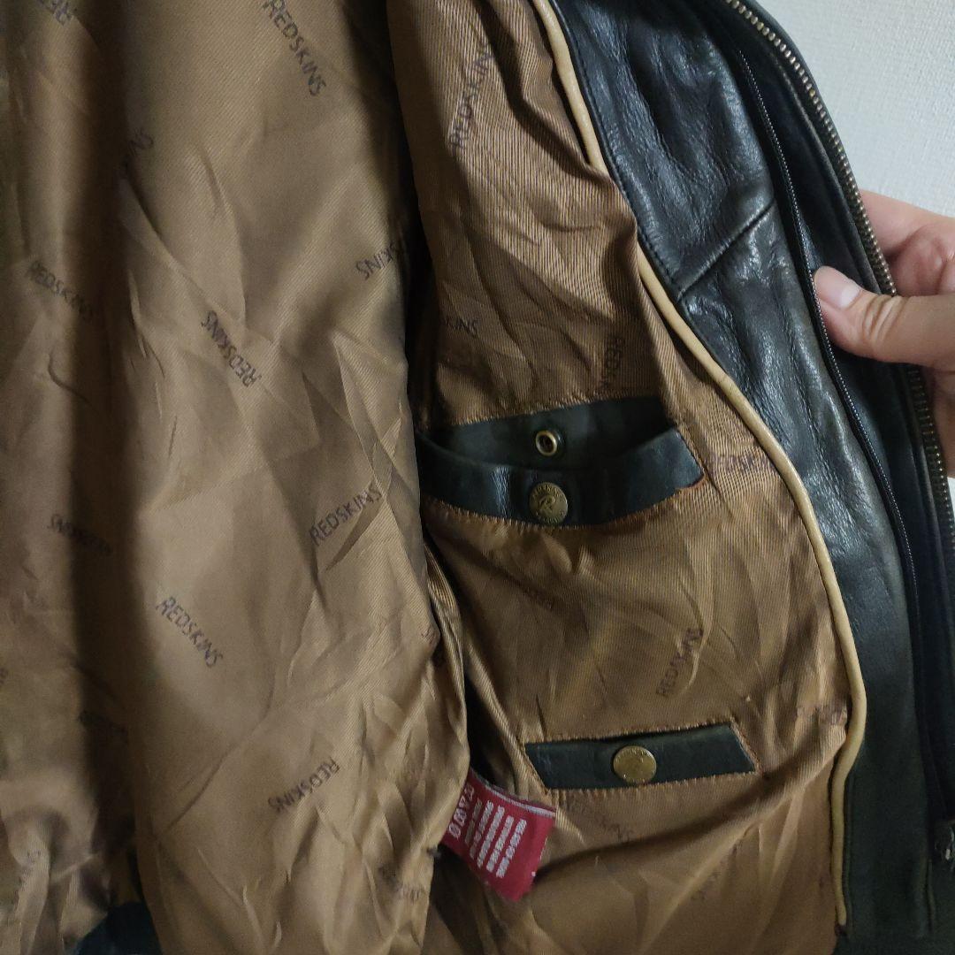REDSKINS レザーシングルライダースジャケット XL