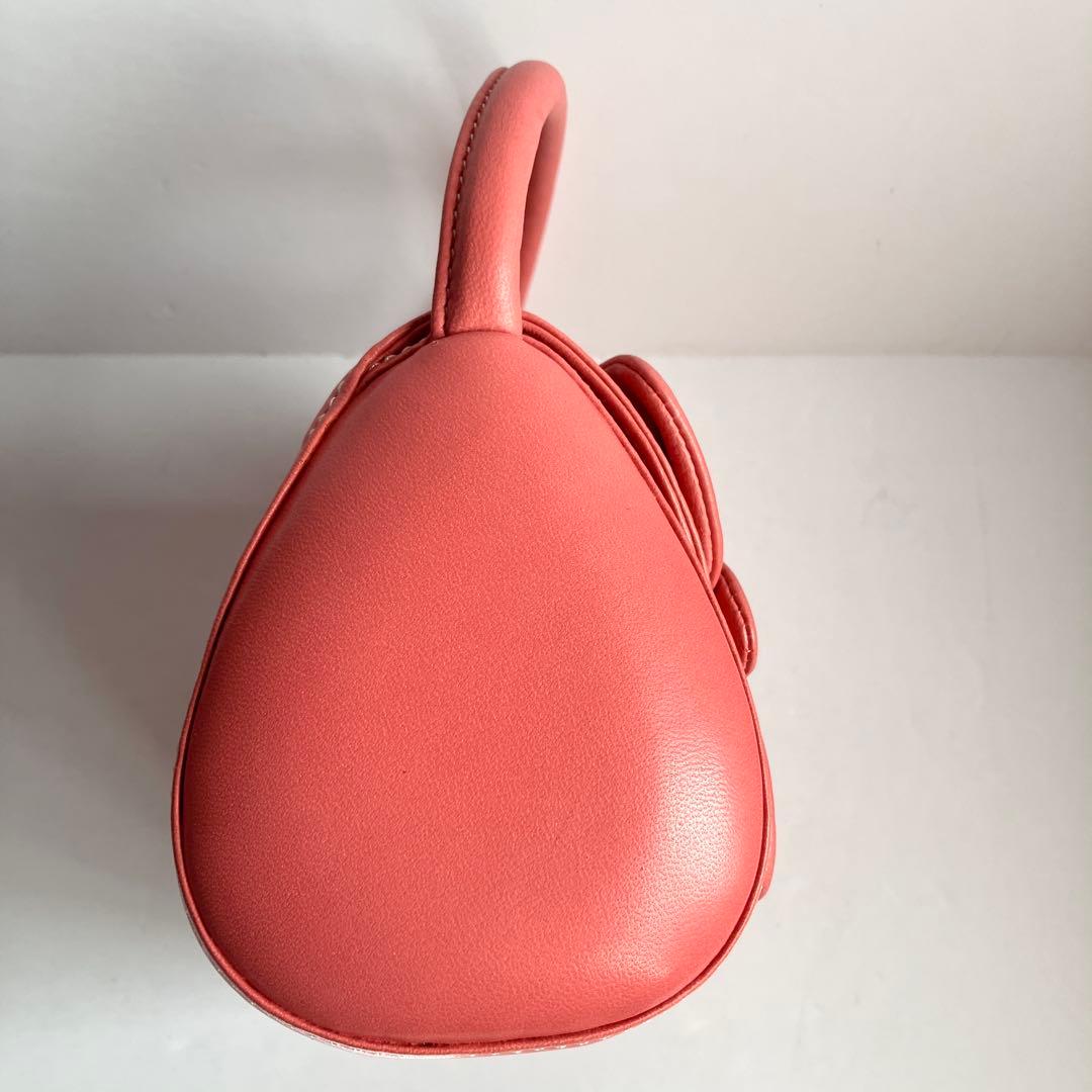 LOEWE 花モチーフ ピンクレザー ミニハンドバッグ