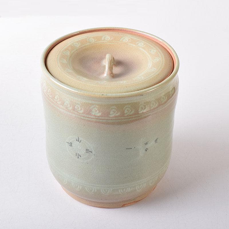 茶道具　中村与平作　青磁雲鶴　狂言袴　水指　時代箱　N　7745