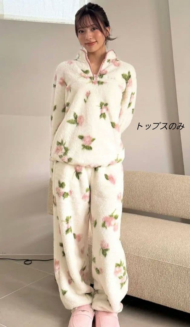 SNIDEL  ボアフリースハーフジップトップス