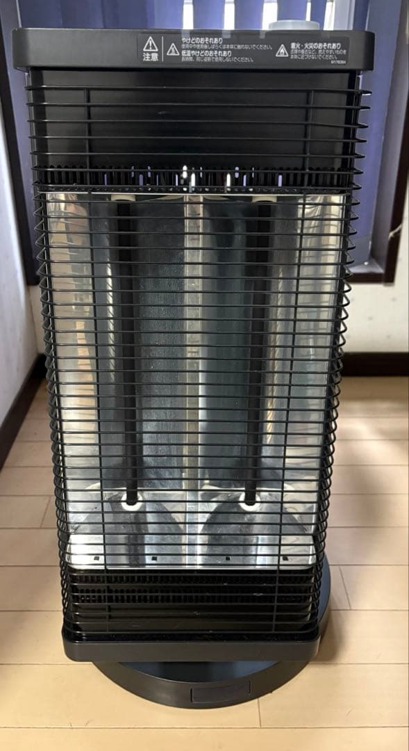 タワー型電気ヒーター ブラック/グレー