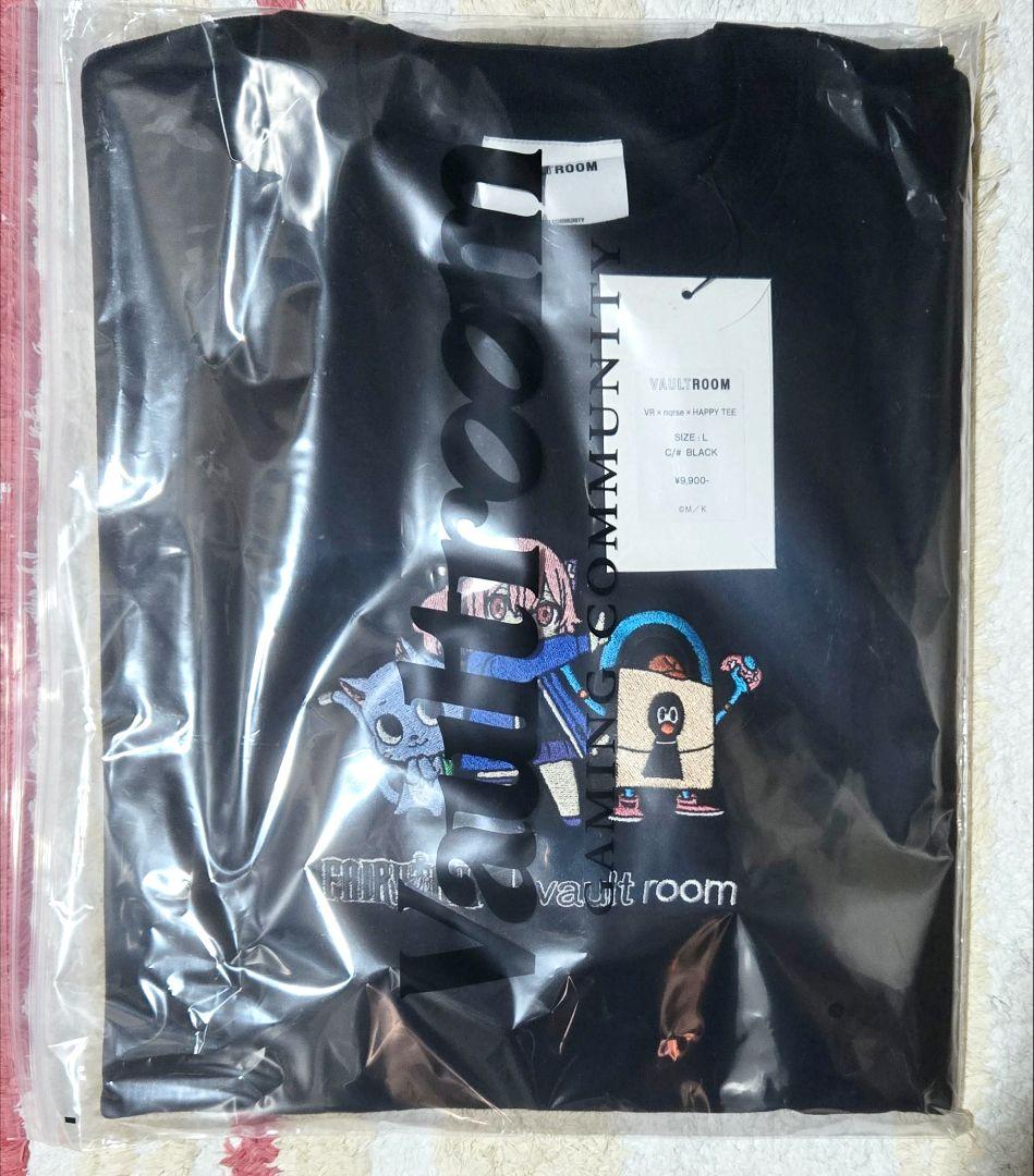 【新品】Lサイズ VR × nqrse × HAPPY TEE / BLACK