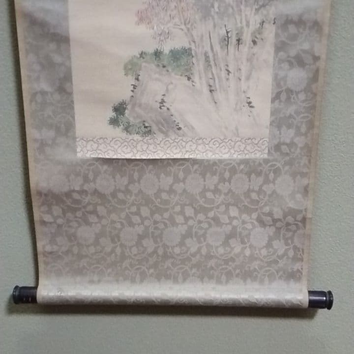 掛け軸、立原杏所秋景山水共箱識箱です