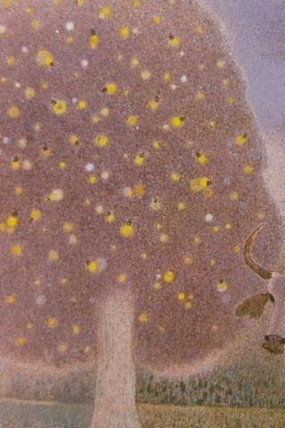 中村セツ子、【蛍の木】、希少な額装用画集より、新品額装付、状態良好