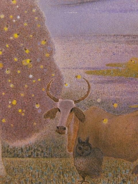 中村セツ子、【蛍の木】、希少な額装用画集より、新品額装付、状態良好