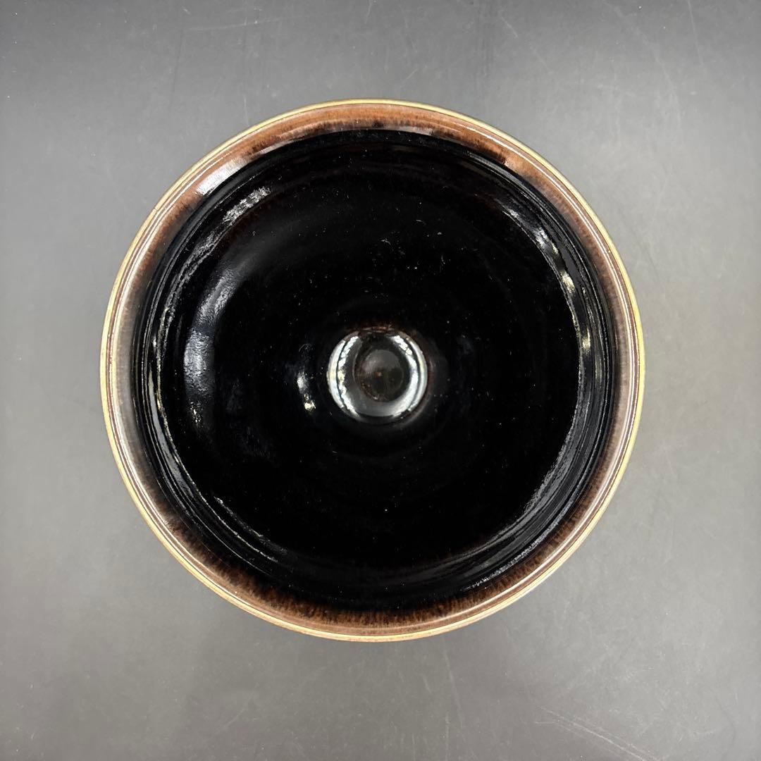 天目茶碗&黒漆天目台のセット　茶道具