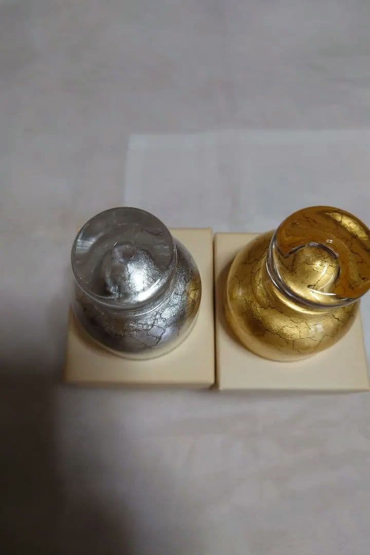 金沢箔 冷酒グラス、内金（金箔）内銀（アルミ箔）２個セット