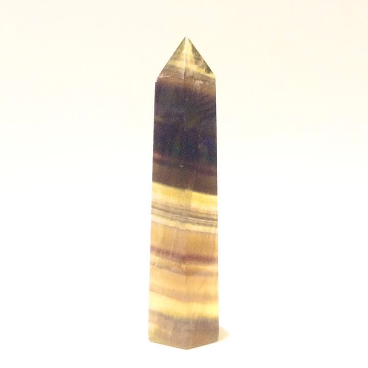 【ネガティヴ解消、受験のお守り】イエロー系バイカラー フローライト 六角柱