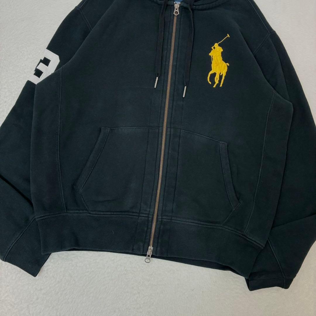 ポロバイラルフローレン　パーカー　ビックポニー　ブラック　チェック　メンズL