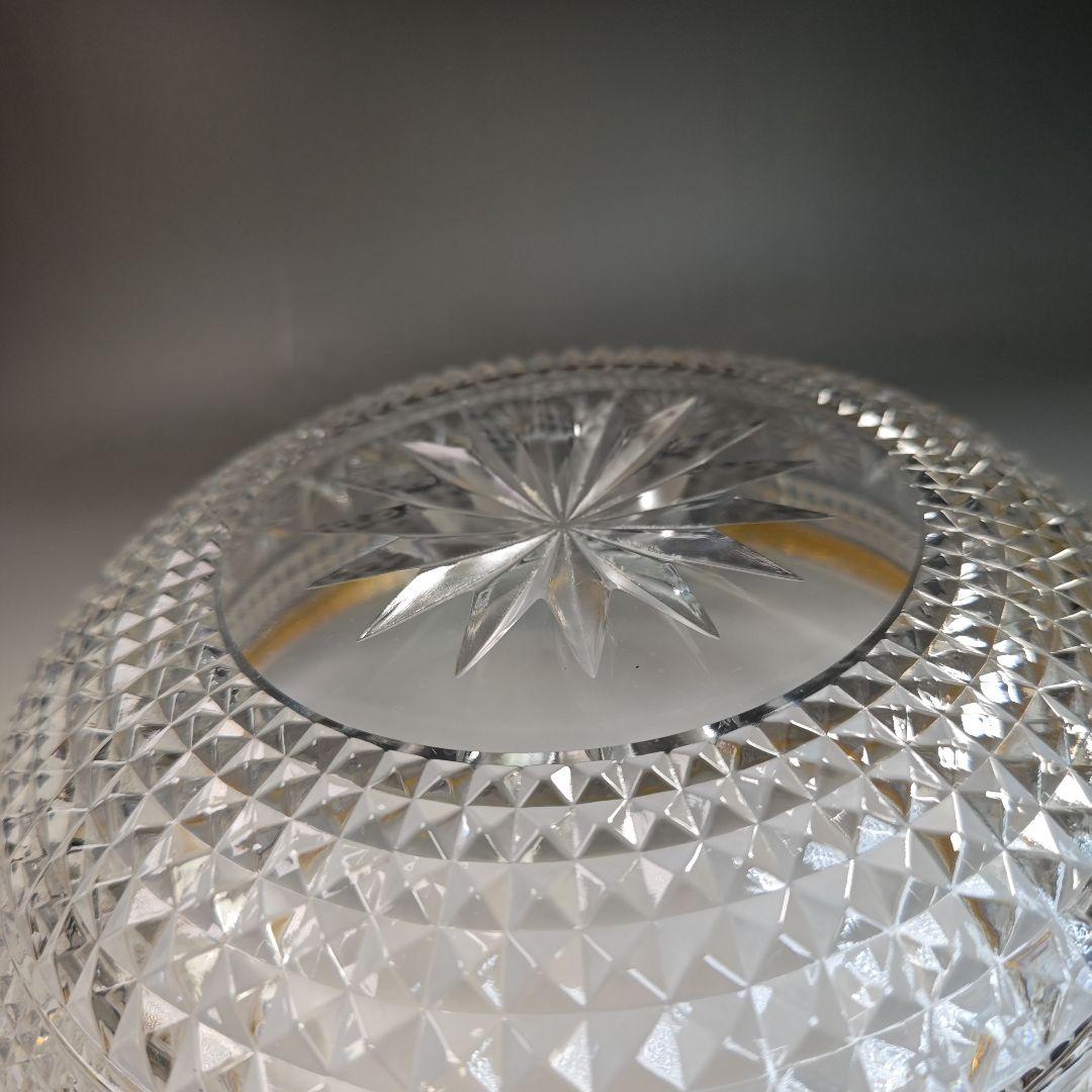 イ836 水指『水崎長寿』『義山　金縁ガラス　平水指　共箱』茶道具