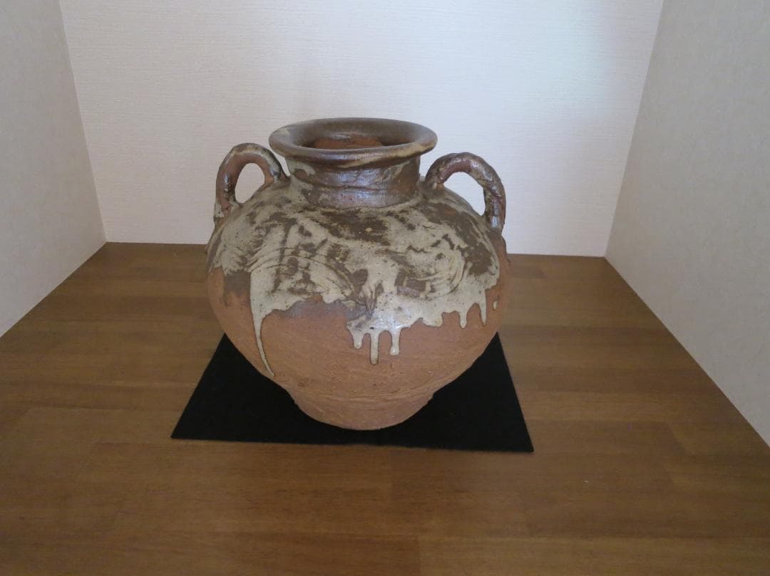 耳付　壺　松下松長作　木箱付き