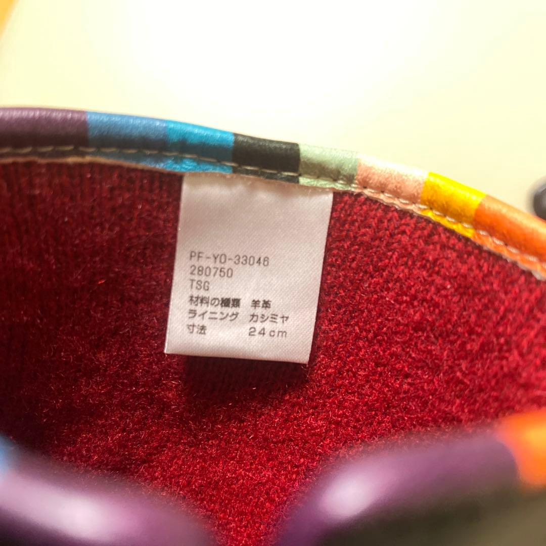 未使用品　ポールスミス 手袋 羊革 ライニング カシミヤ　黒