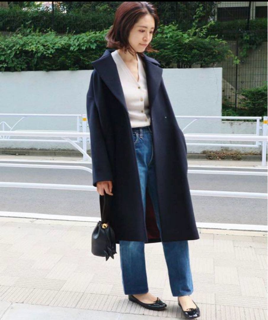 【美品】イエナ ロングコート 紺 S