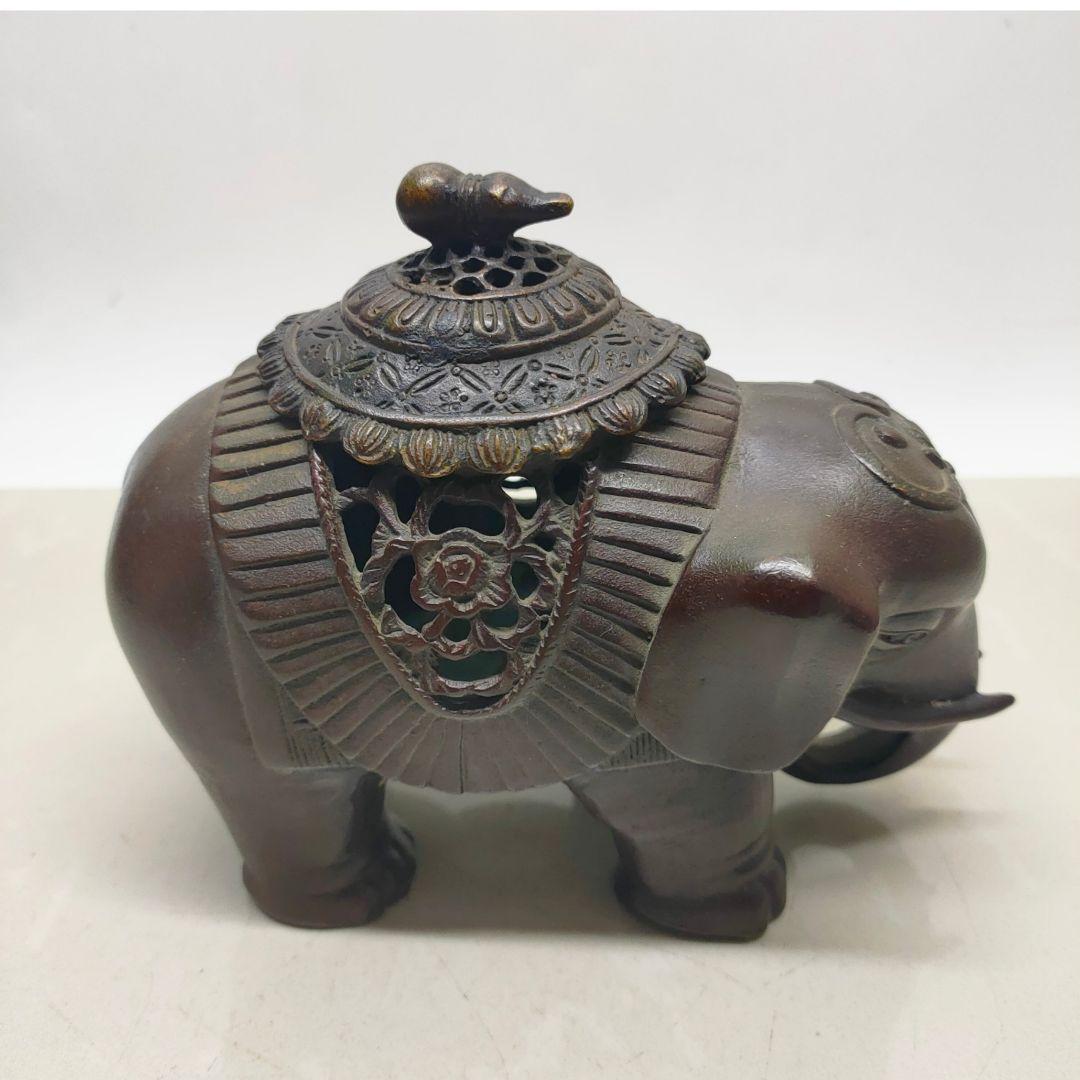 めでたい如意銅象 香炉 銅香炉 工芸品 美術品 置物