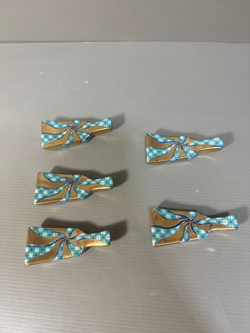 2316 有田焼　賞美堂 其泉 羽子板 箸置揃　5客