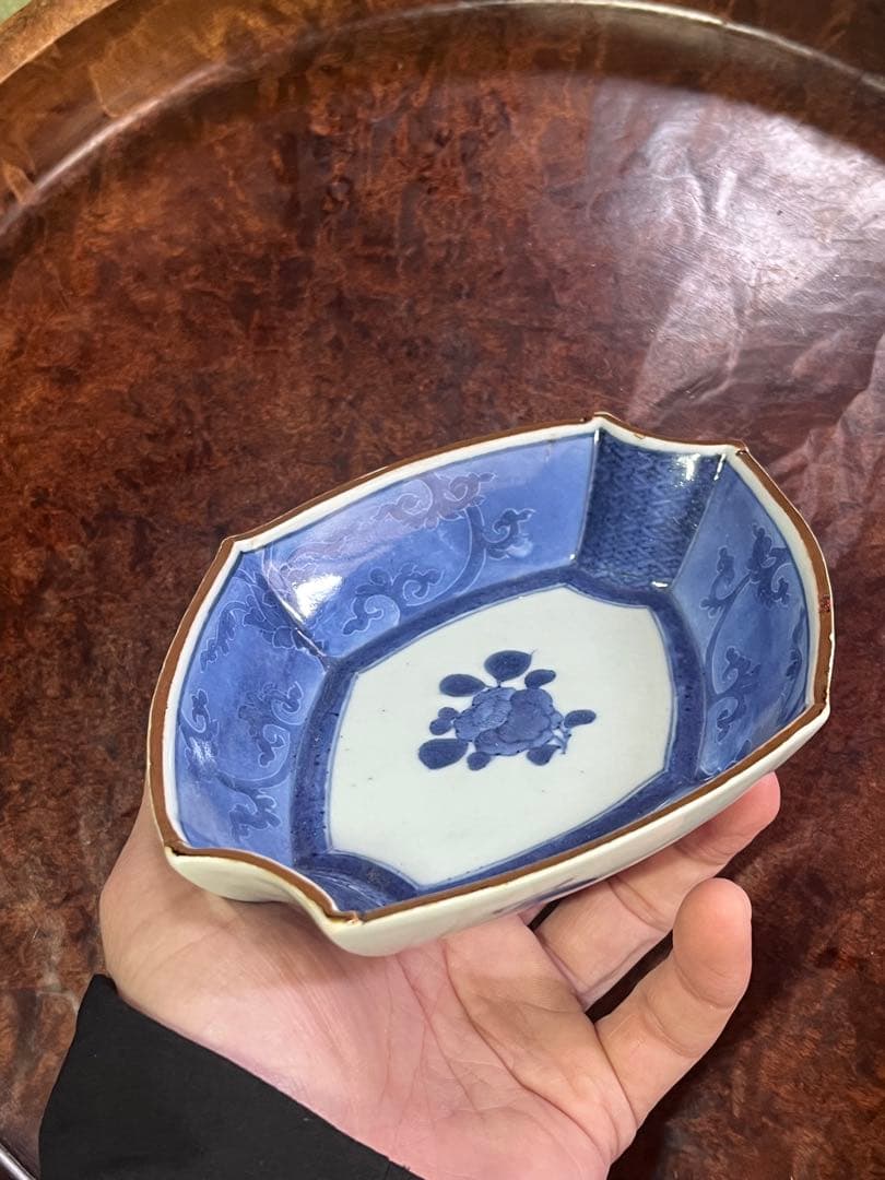 藍九谷　古伊万里　古九谷　柴田コレクション　掲載品　柿右衛門　民藝　花唐草　角福