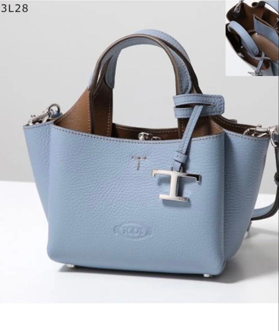 新品未使用✨TOD'S Tタイムレス マイクロ ライトブルー ショルダーバッグ