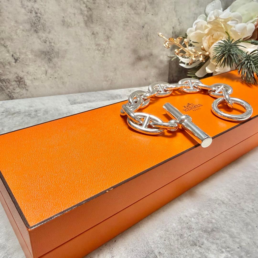 HERMES シェーヌダンクル 925 TGM 11コマ ブレスレット 箱付き
