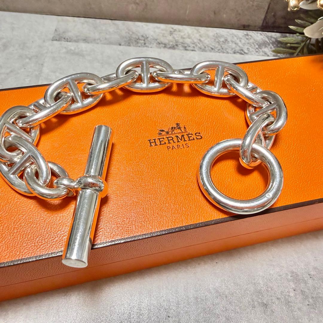 HERMES シェーヌダンクル 925 TGM 11コマ ブレスレット 箱付き