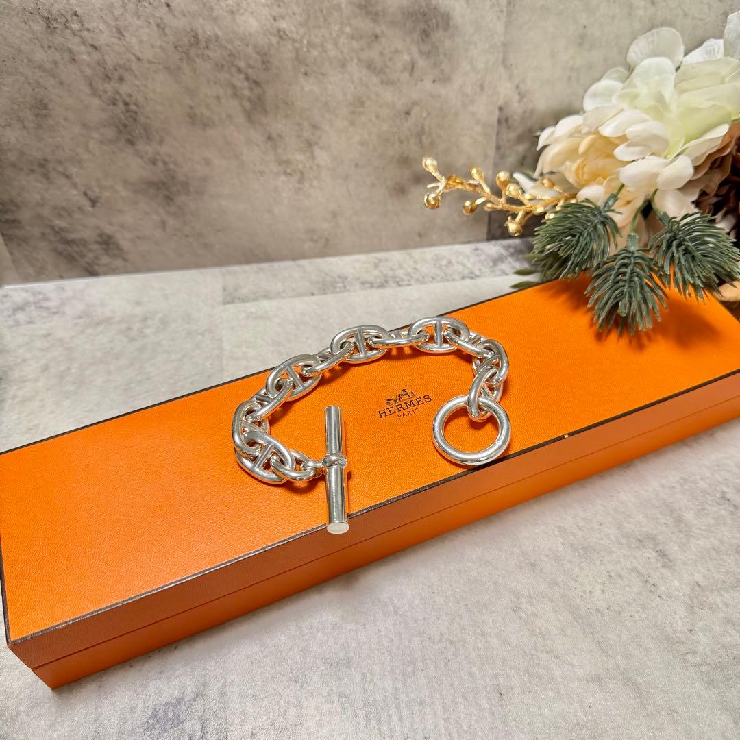 HERMES シェーヌダンクル 925 TGM 11コマ ブレスレット 箱付き