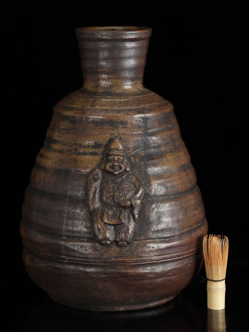 備前焼 古備前 人形大徳利 恵比寿大黒天寿老人 三神人形大徳利 45cm 骨董品