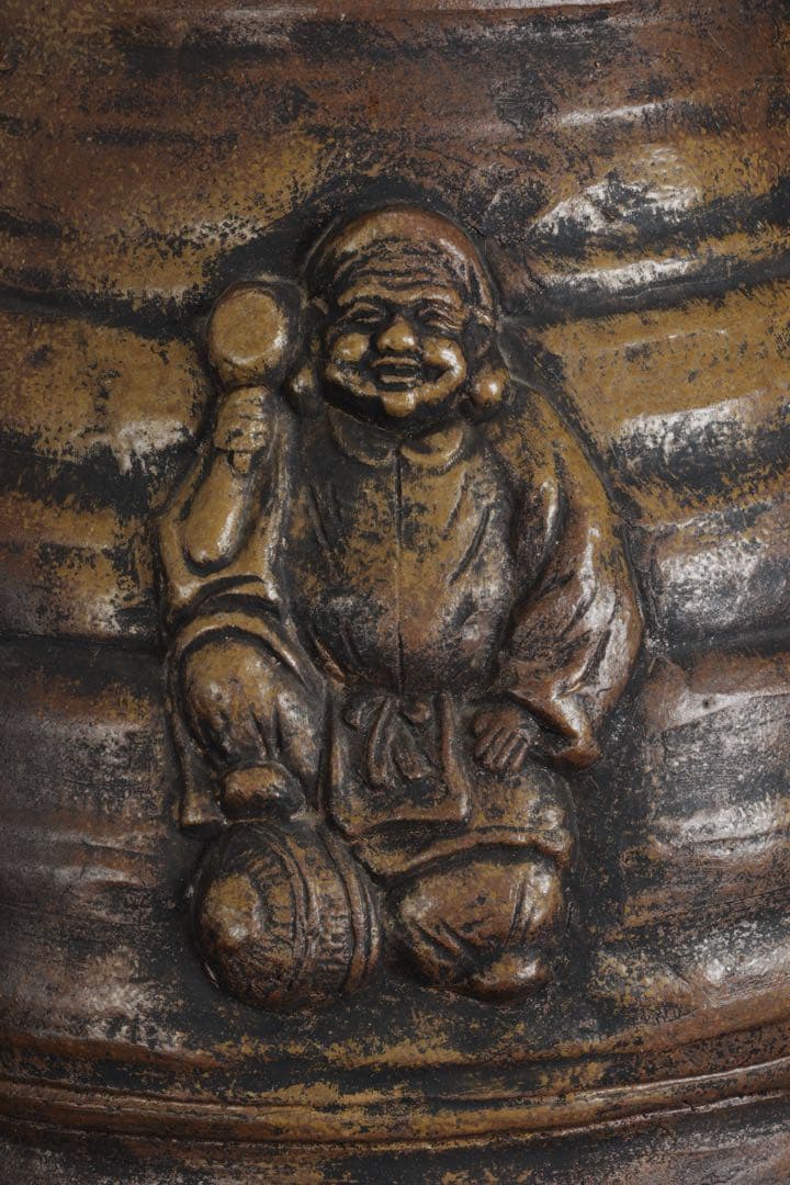 備前焼 古備前 人形大徳利 恵比寿大黒天寿老人 三神人形大徳利 45cm 骨董品