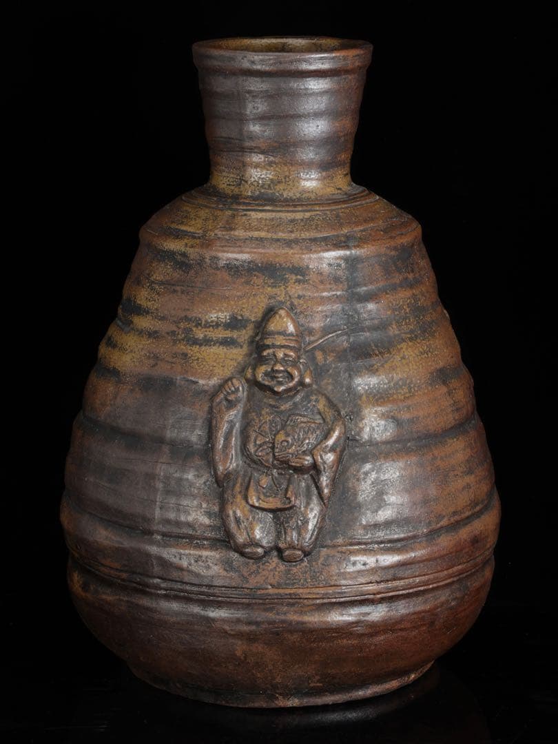 備前焼 古備前 人形大徳利 恵比寿大黒天寿老人 三神人形大徳利 45cm 骨董品