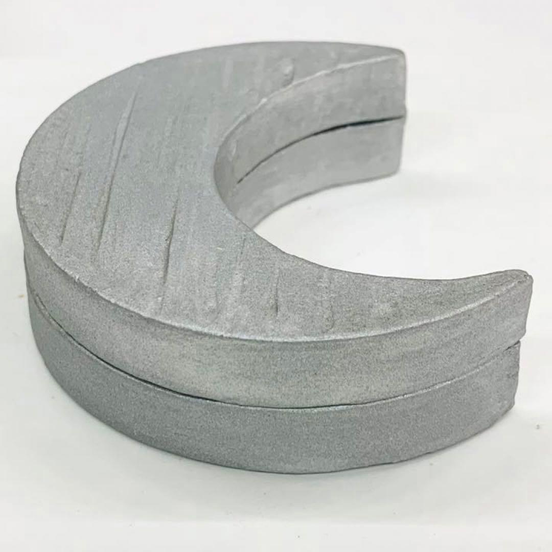 【香合　楽焼　銀色三日月】