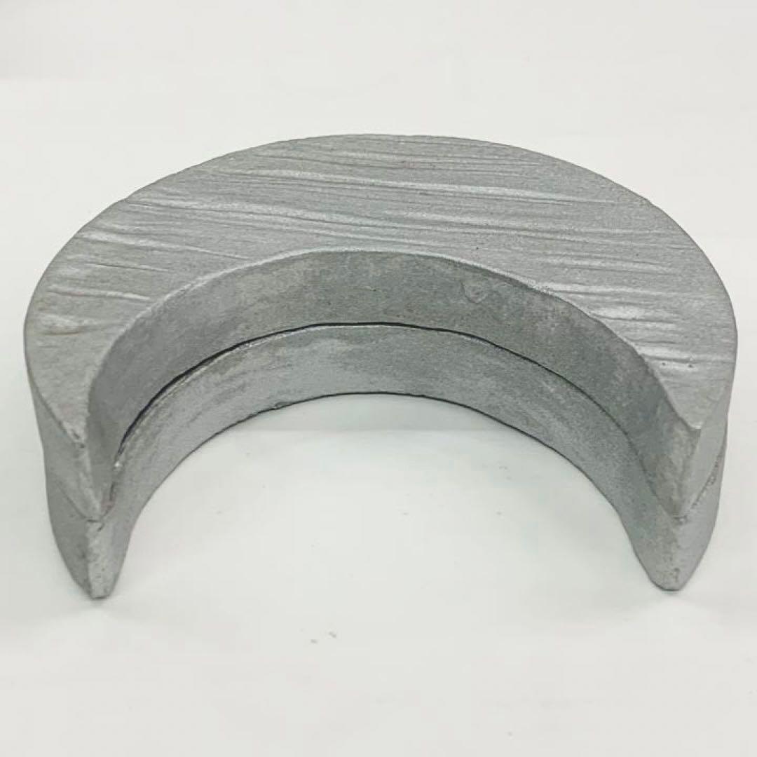 【香合　楽焼　銀色三日月】